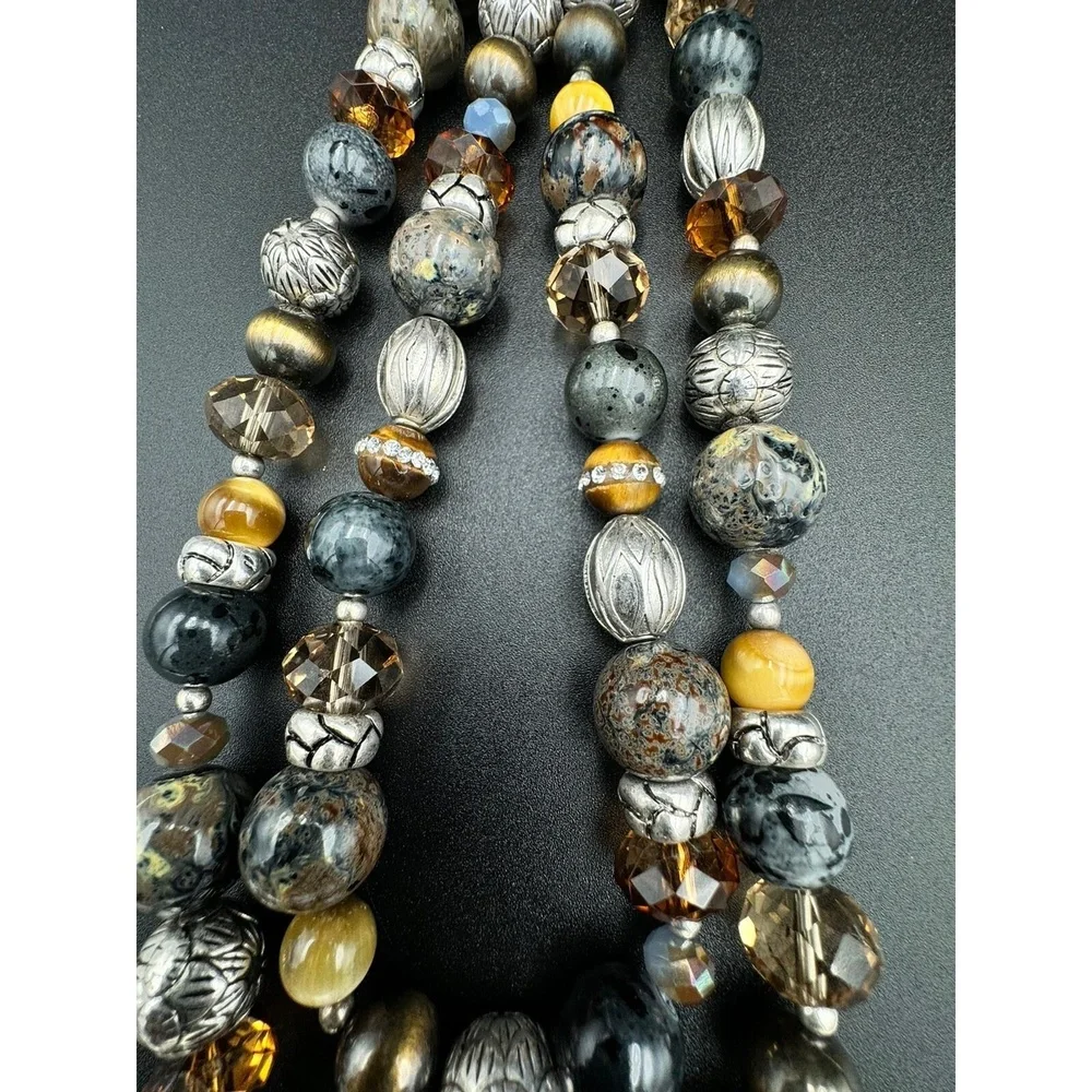 Premier Designs Top Notch Layered Convertible Multicolor Beaded‎ Chain Necklace